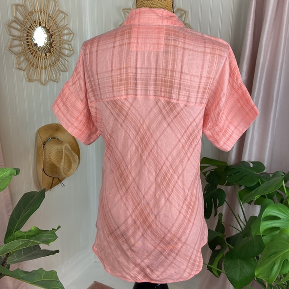 Lafayette 148 Pink Linen Button Down Shirt Sz S - Picture 3 of 5